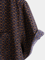 Bohemian Casual Geometric Print Short Sleeve Shirt