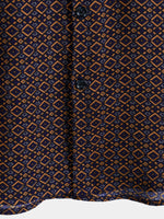 Bohemian Casual Geometric Print Short Sleeve Shirt