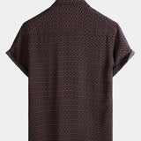 Bohemian Casual Geometric Print Short Sleeve Shirt