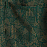 Casual Green Abstract Geometric Print Short Sleeve Shirt