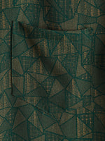 Casual Green Abstract Geometric Print Short Sleeve Shirt