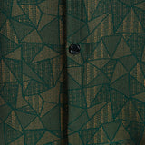 Casual Green Abstract Geometric Print Short Sleeve Shirt