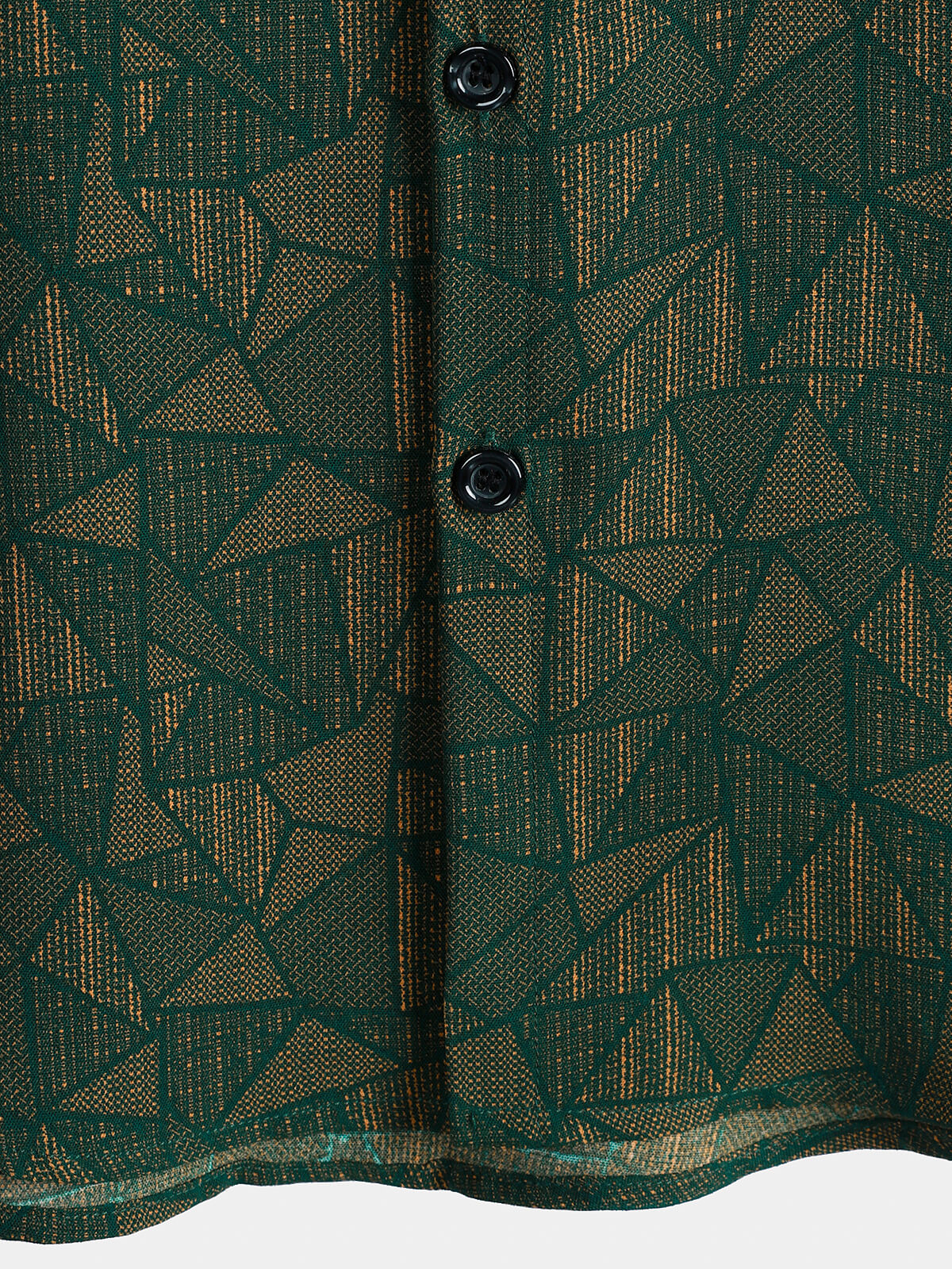 Casual Green Abstract Geometric Print Short Sleeve Shirt
