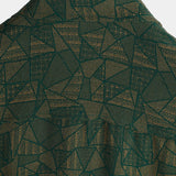 Casual Green Abstract Geometric Print Short Sleeve Shirt