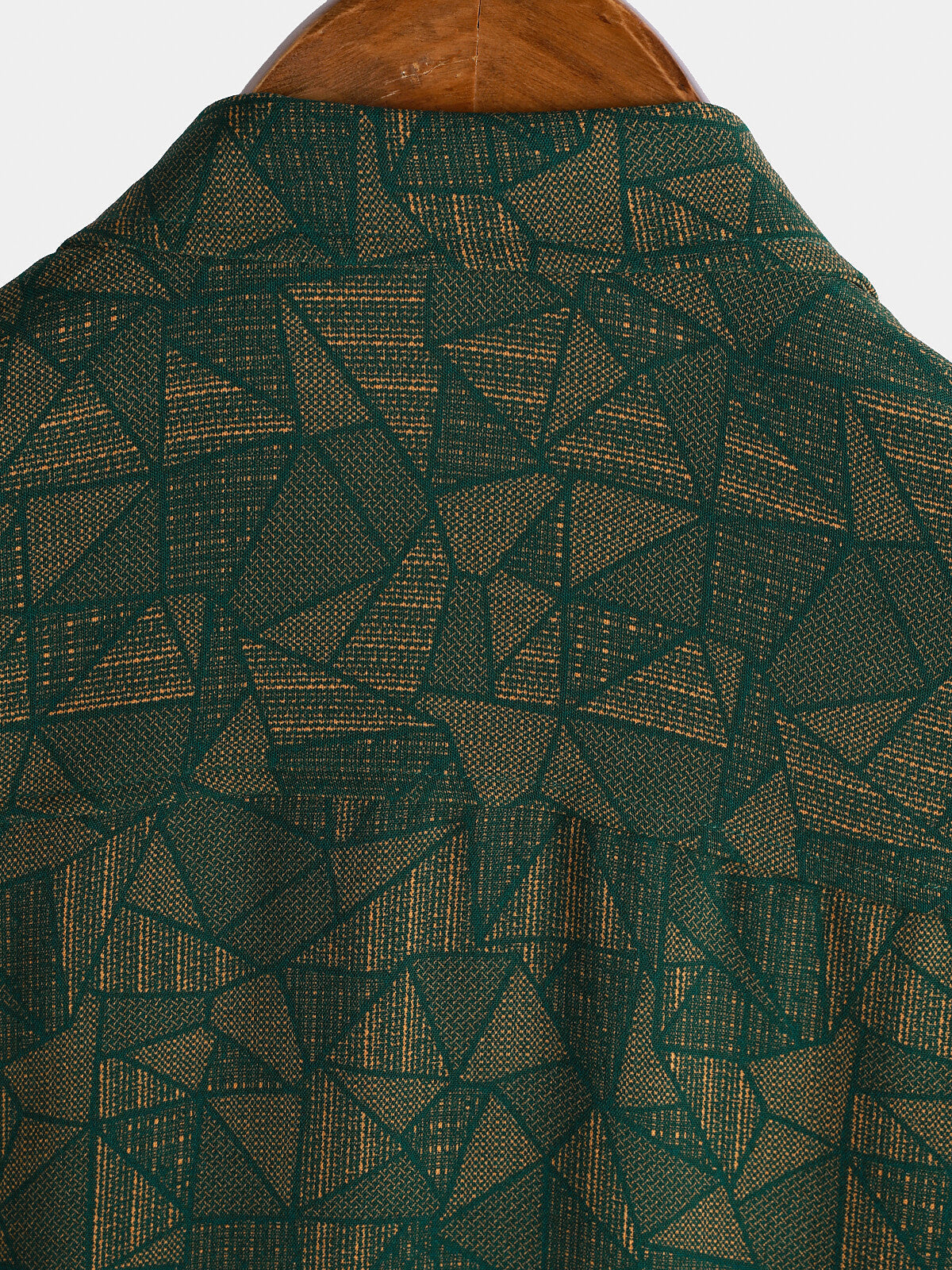 Casual Green Abstract Geometric Print Short Sleeve Shirt