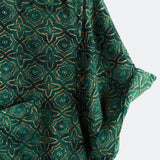 Vintage Relaxed Green Geometric Print Short Sleeve Shirt