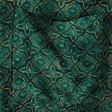 Vintage Relaxed Green Geometric Print Short Sleeve Shirt