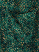 Vintage Relaxed Green Geometric Print Short Sleeve Shirt