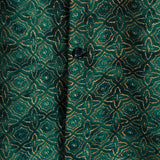 Vintage Relaxed Green Geometric Print Short Sleeve Shirt