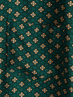 Bohemian Casual Green Diamond Pattern Short Sleeve Shirt