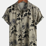 Short-Sleeve Retro Floral Print Shirt