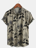 Short-Sleeve Retro Floral Print Shirt