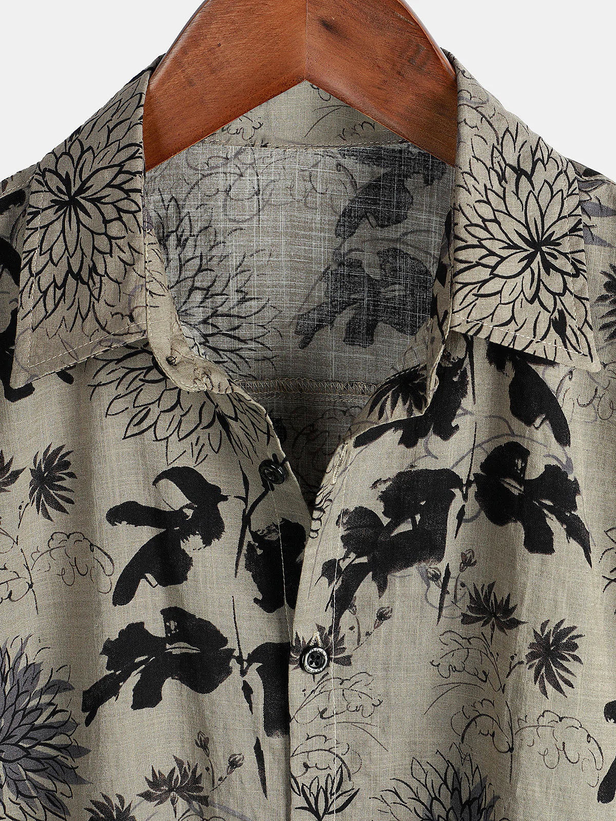 Short-Sleeve Retro Floral Print Shirt