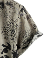 Men's Vintage Cotton Shirt with Short Sleeve in Retro Floral Pattern