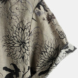 Short-Sleeve Retro Floral Print Shirt