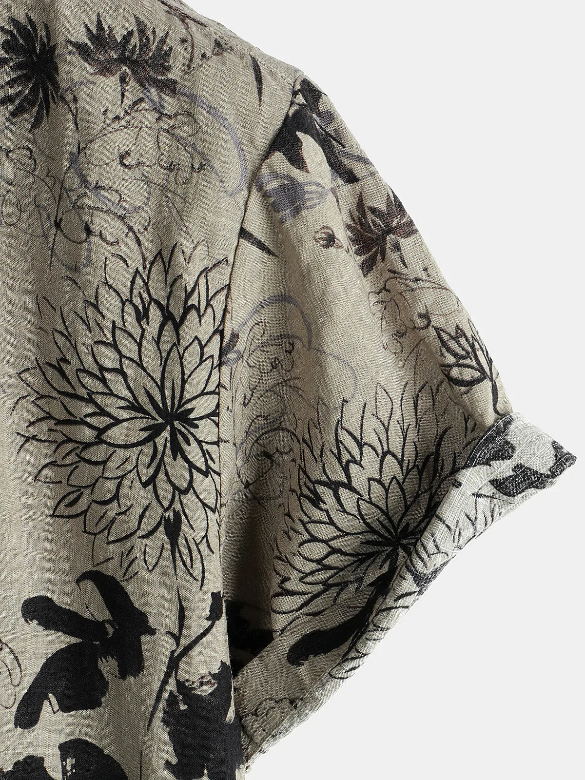 Short-Sleeve Retro Floral Print Shirt