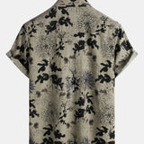 Short-Sleeve Retro Floral Print Shirt