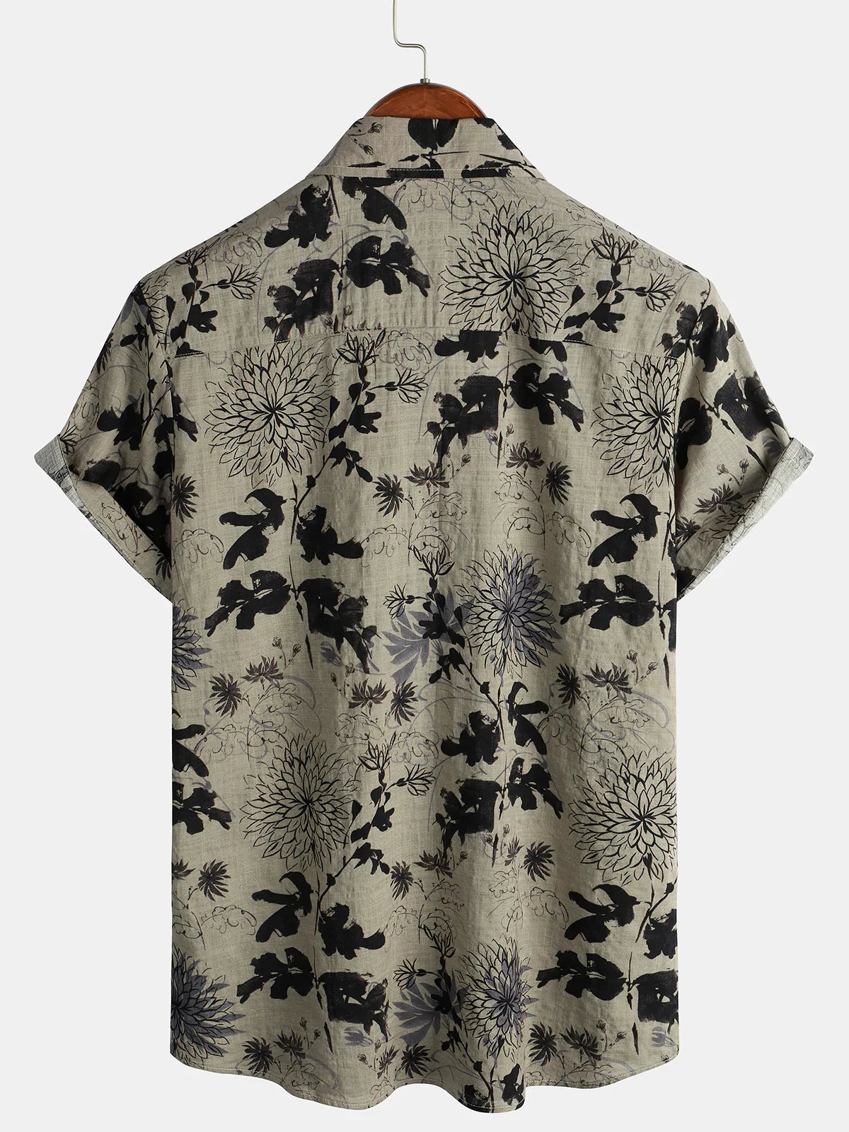 Short-Sleeve Retro Floral Print Shirt