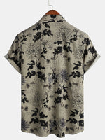 Short-Sleeve Retro Floral Print Shirt