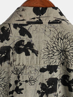 Short-Sleeve Retro Floral Print Shirt