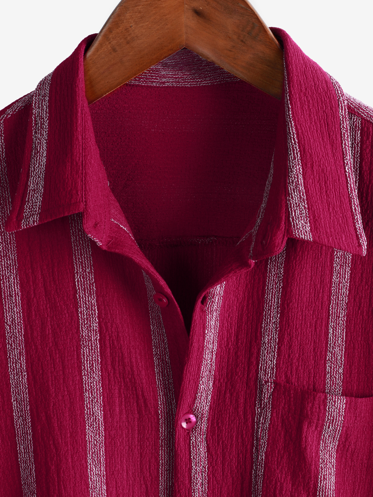 Hawaiian Striped Shirt with Pocket, Short-Sleeve Button Shirt, Perfect for Summer and Beach