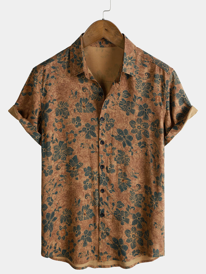 Vintage Khaki Floral Shirt