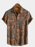 Vintage Floral Short-Sleeve Shirt
