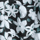 Cotton Tropical-Style Vacation Shirt with Floral Pattern, Short Sleeve for Men