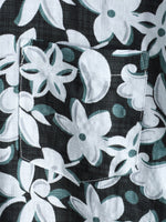 Cotton Tropical-Style Vacation Shirt with Floral Pattern, Short Sleeve for Men