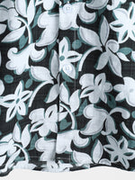 Cotton Tropical-Style Vacation Shirt with Floral Pattern, Short Sleeve for Men