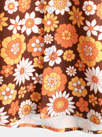 Vintage Floral Button-Up Short-Sleeve Beach Disco Summer 70s Retro Hawaiian Shirt
