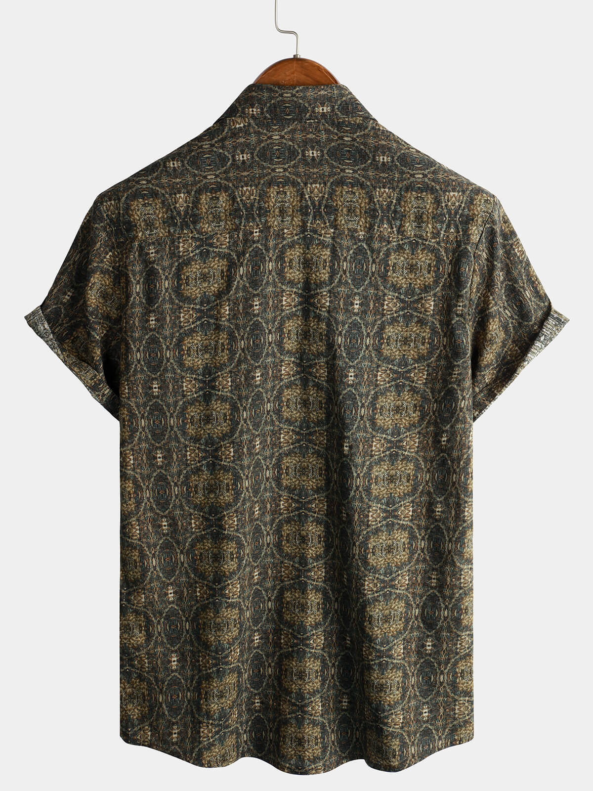 Retro Button-Up Short Sleeve Vintage Summer Shirt, 1970s Style