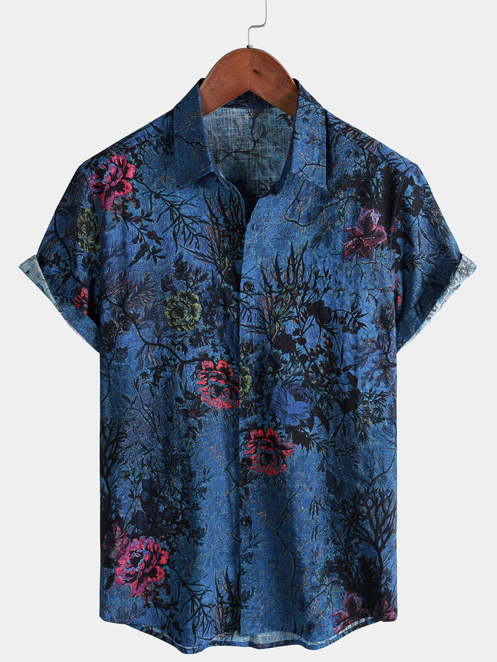 Blue Floral Vintage Shirt