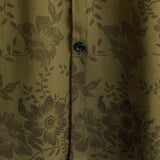 Vintage Green Floral Button-Up Short Sleeve Summer Shirt