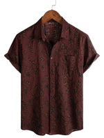 Summer Cotton Floral Retro Boho Shirt for Men