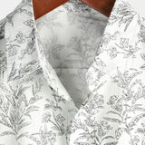 Cotton Hawaiian Shirt with Floral Pattern for Men - Summer