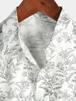Cotton Hawaiian Shirt with Floral Pattern for Men - Summer