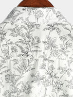 Cotton Hawaiian Shirt with Floral Pattern for Men - Summer