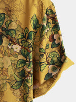 Button-Up Short Sleeve Shirt, Vintage, Casual, Soft, Floral