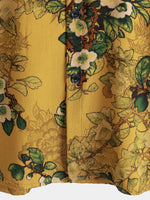 Button-Up Short Sleeve Shirt, Vintage, Casual, Soft, Floral