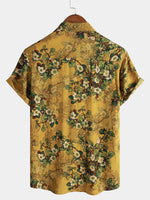 Button-Up Short Sleeve Shirt, Vintage, Casual, Soft, Floral