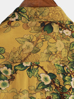 Button-Up Short Sleeve Shirt, Vintage, Casual, Soft, Floral