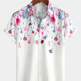 Floral Print Button-Up Short-Sleeve Summer Cruise Shirt