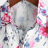 Floral Print Button-Up Short-Sleeve Summer Cruise Shirt