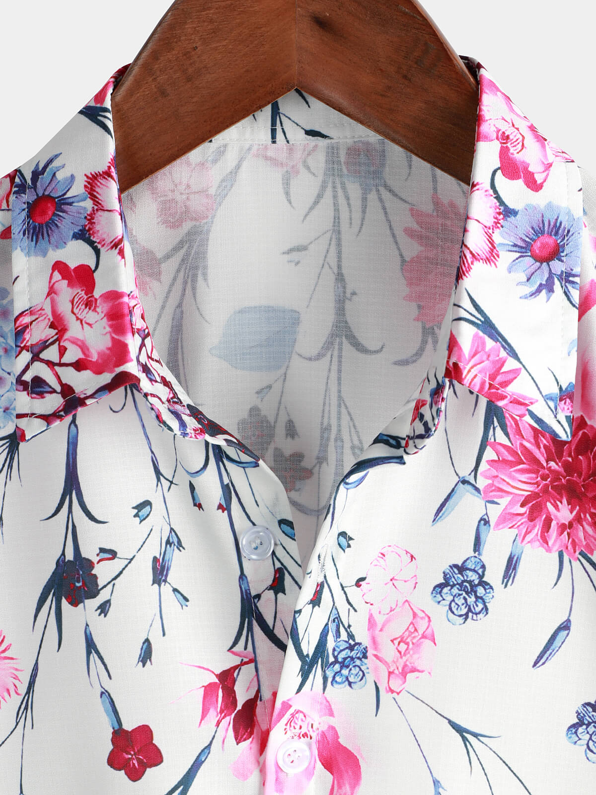 Floral Print Button-Up Short-Sleeve Summer Cruise Shirt