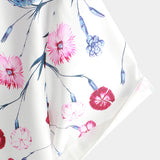 Floral Print Button-Up Short-Sleeve Summer Cruise Shirt