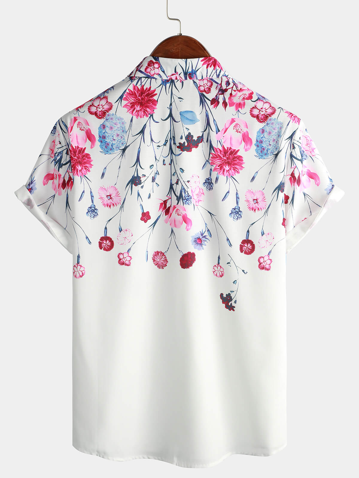 Floral Print Button-Up Short-Sleeve Summer Cruise Shirt
