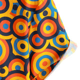 Vintage Shirt with Geometric Pattern in Orange from the 70s for Men with Buttons