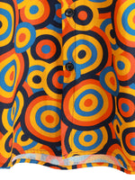 Vintage Shirt with Geometric Pattern in Orange from the 70s for Men with Buttons