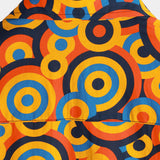 Retro Orange Button-Up Shirt, 1970s Vintage Geometric Circle Print